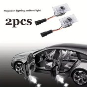 Resim 2 adet Tesla hoş geldin ışıkları için uygun, kapı özel teslaMODEL 3X model S LED projeksiyon aydınlatma, ortam aydınlatması, kolay kurulum 12-24V araç aydınlatma aksesuarları, yüksek parlaklık 
