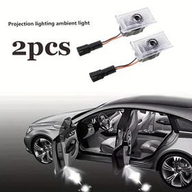 Resim 2 adet Tesla hoş geldin ışıkları için uygun, kapı özel teslaMODEL 3X model S LED projeksiyon aydınlatma, ortam aydınlatması, kolay kurulum 12-24V araç aydınlatma aksesuarları, yüksek parlaklık 