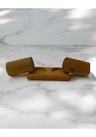 Resim El İşçiliği Gürgen Ağacı Silindir Baharatlık Renkli Çok Renkli 