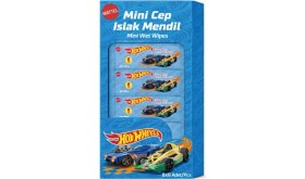 Resim Dunai Hot Wheels Islak Mini Cep Mendili 8'li 