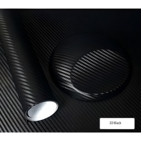 Resim krckıraç Kıraç Reklam Hava Kanallı 3D Siyah Karbon Fiber Koruma Kaplama Folyosu (152cm x 20cm) 