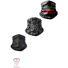 Resim Buffalo Bandana 3'lü Set Motorcu Bandana Buff Avantajlı Paket Siyah 