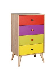 Resim Rainbow 4 Çekmeceli Şifonyer - Sonoma-renkli 60x104x45 Cm Gxyxd 