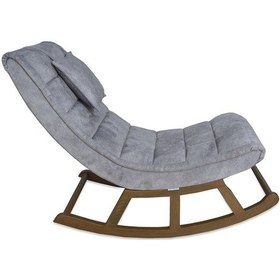 Resim Asedia Miskin Ceviz Kül Gri Sallanan Sandalye Dinlenme Koltuğu 