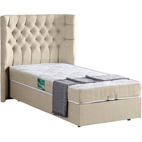 Resim Setaymobilya Baza, Matilda Tek Kişilik Baza + Başlık + Comfort Yatak, Krem 
