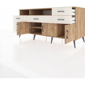 Resim Kronos Konsol 3 Raflı 6 Çekmeceli 3 Kapaklı 176x59x83 Çam-çam/aytaşı Çam/aytaşı 