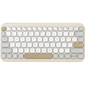 Resim Asus Marshmallow Mini Kablosuz Bluetooth Sessiz Çoklu Cihaz Destekli Q-Türkçe KW100 Klavye 