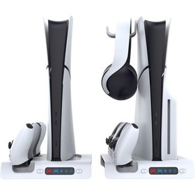 Resim Cbtx Ps5 Slim Şarj Dock İçin Ipega Pg-p5s006 Soğutma Fanı Kulaklık Askı İle 