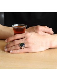 Resim Gümüş Yeşil Zirkon Taşlı Erkek Yüzük-201338 Çok Renkli 