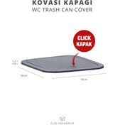 Resim Okyanus Home Antrasit Kare Yedek Çöp Kovası Kapağı Antrasit 