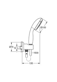 Resim Grohe Temposta 100 El Duşu Askılı Su Çıkış Dirseği. El Duşu Ve Sp Diğer 