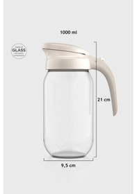 Resim Renga Beluga 1000 Ml Bej Kapaklı Cam Sürahi 111028 