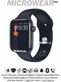 Resim TechMoon Watch 9 Akıllı Saat Microwear Pro 9 Akıllı Saat Yeni Nesil 45mm Android Ios Uyumlu Akıllı Saat 