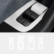 Resim Hightower Tesla Model 3 Highland Beyaz Kapı Pencere Düğme Karbon Fiber Sticker Dekor 