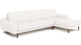 Resim Klem 306 x 171 Köşe Ahşap Ayak - Performans Keten - Mocha / Açık / Kalıcı Form 