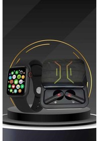 Resim Bluetooth Bağlantılı Kablosuz Kulaklık Ve Yeni Nesil Akıllı Saat 5.0 Bluetooth 