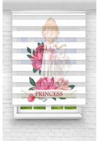 Resim Perdecizade Enxboy Çiçekli Prenses1 Dijital Baskılı Zebra Perde-cocuk Odası-stor Perde Renkli 