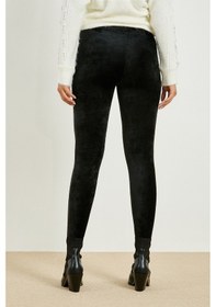 Resim Mary Lüx Kadın Siyah Yüksek Bel Kadife Tayt Pantolonsiyahm Siyah 