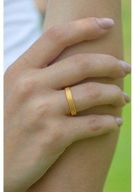 Resim Çgk Çiğdem Gürel Kuyumculuk İnce Hasır Altın Yüzük Yaldız 