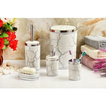 Sıa 2 Li Banyo Seti.Gri Pembe Model Poliresin Gri - Pembe