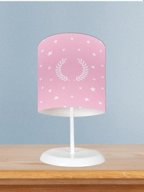 Resim Mekta Home Bebek Ve Çocuk Odası Çelenk Ve Yıldız Desenli Çerçeveli Abajur 