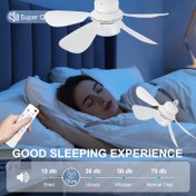 Resim FIBRAVE Akıllı Tavan Fanı Işığı Uzaktan Kumanda ile, 40.13cm Küçük Tavan Fanı, Ayarlanabilir LED Ampul ile, 3 Renk (Beyaz/Kırmızı/Mavi), 3 Hız (Düşük/Orta/Yüksek), 3000K-6500K, Yatak Odası, Oturma Odası, Mutfak, Garaj için Kolay Kurulum Vida E26/E27 Tabanı, Yatak Odası, Oturma Odası Aksesuarı, Modern Aydınlatma, Şık Tasarım, Dayanıklı Yapı 