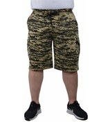 Resim Mocgrande Büyük Beden Commando Camouflage Erkek Penye Şort 23606 Askeri Yeşil Çok Renkli 