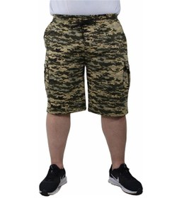 Resim Mocgrande Büyük Beden Commando Camouflage Erkek Penye Şort 23606 Askeri Yeşil Çok Renkli 