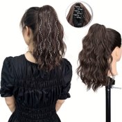 Resim Kıvırcık Dalgalı Sentetik Ponytail Saç Uzatmaları - Günlük Parti ve Kolay Giymek için Mükemmel 