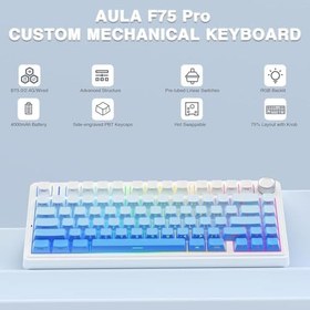 Resim Aula F75 Mekanik RGB TKL Reaper Switch Kablosuz Makrolu Hot Swap Klavye Comic 