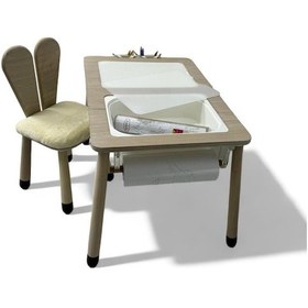 Resim Kumaşlı Aktivite Masa Ve 2'li Sandalye Seti - 2 Çok Renkli 