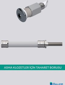 Resim BALİOR Asma Klozet Esnek Taharet Borusu Ø26 – 2000 mm Rakorlu Bağlantı 