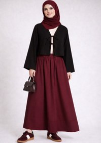 Resim CNG MODA Önü Bağlamalı 2 Bağcıklı Kimono Gömlek Modern Tesettür Şık Yeni Sezon Etek Üstü Kimono 