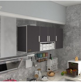 Resim Kenzlife hazır mutfak floro32 gri 060*150*32 mutfak banyo dolabı kapaklı raflı 