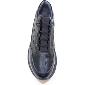 Resim Lucıano Bellini Siyah Deri Erkek Sneaker Ayakkabı 