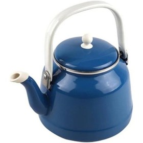 Resim Alev Vintage Demlik - Emaye Kettle, Çaydanlık - 1.5 Litre - Lacivert 