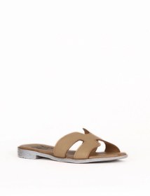 Resim Bueno Shoes Bej Deri Kadın Düz Terlik 01wq2015 