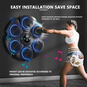 Resim Boxing Eldivenli Müzik Boks Makinesi, Yetişkinler için Etkileşimli Fitness & Refleks Eğitim Ekipmanı, Evde Antrenman İçin Duvar Tipi Boks Hedef Makinesi 