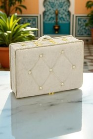 Resim Söz Nişan Düğün Çeyizlik Kadife Gelin Bohça Sandık - Gold 