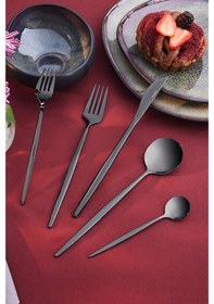 Resim Karaca Orion 30 Parça 6 Kişilik Çatal Kaşık Bıçak Takımı Black 