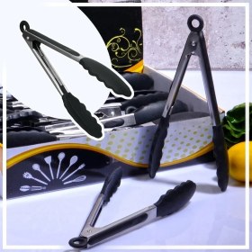 Resim 3b Trend Metal Kızartma Maşası Silikon Uçlu Maşa Siyah Renk 