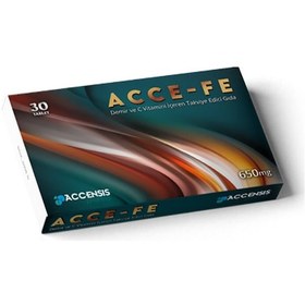 Resim Accensis Pharma Acce-Fe Demir ve C Vitamini İçeren Takviye Edici Gıda 30 Kapsül 