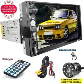 Resim 7 İnç Dokunmatik Double Teyp + 8 Led Gece Görüş Geri Vites Kamera 