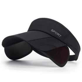 Resim Yaz Dış Mekan Sporları Güneş Korumalı Şapka, Ayarlanabilir ve Nefes Alabilen Polyester Boş Üst Kapağı Erkek ve Kadınlar için, Casual Bisiklet Güneşlik Şapka ile Geri Çekebilir IP çekme ipi 