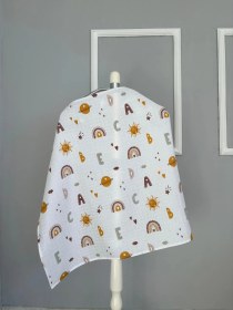 Resim %100 Pamuk Tek Katlı Müslin Emzirme Önlüğü 75x90 Adc 