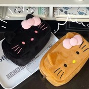 Resim 1 Adet Sanrio Hollow Kitty Taşınabilir Kalem Kutusu, Saplı Kırtasiye Organizatörü, Çok Amaçlı Kalem Kutusu, Okul Malzemeleri, Seyahat İçin Sevimli Tasarım, Delik Desenli, Kaliteli Dikiş, Dayanıklı Kumaş, Küçük Saklama Çantası, Öğrenciler ve Sanatçılar İçin 