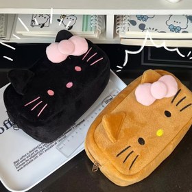 Resim 1 Adet Sanrio Hollow Kitty Taşınabilir Kalem Kutusu, Saplı Kırtasiye Organizatörü, Çok Amaçlı Kalem Kutusu, Okul Malzemeleri, Seyahat İçin Sevimli Tasarım, Delik Desenli, Kaliteli Dikiş, Dayanıklı Kumaş, Küçük Saklama Çantası, Öğrenciler ve Sanatçılar İçin 