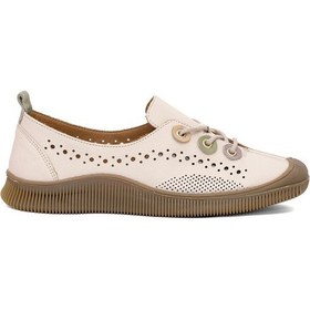 Resim Venüs 2413512y Kadın Hakiki Deri Bağcıklı Baskılı Atom Ayakkabı Bej 