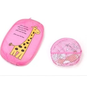 Resim Maarketim Karikatür Figürlü Katlanır File Oyuncak Ve Çamaşır Sepeti 