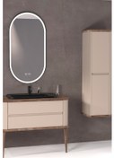 Resim PIER 100 CM SİYAH LAVABOLU BANYO DOLABI AYAKLI - VİZON / KAYIN (BOY DOLAP DAHİL) 